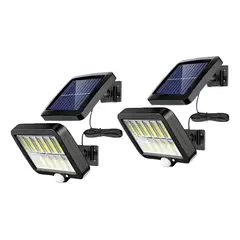 GENERICO - Pack de 2 Focos LED con Panel Solar Negro