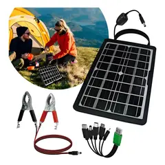 GENERICO - Panel Solar Portátil 12W con Carga Multifunción