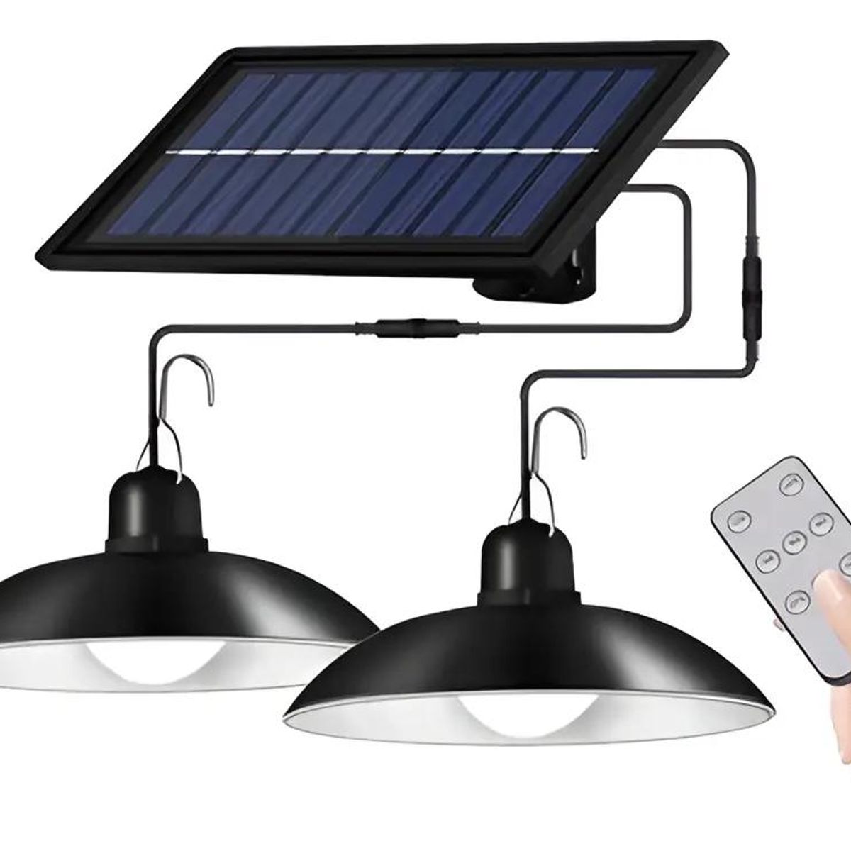 GENERICO - Lámpara solar de pared con dos cabezales y luz fría