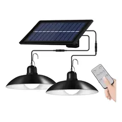 GENERICO - Lámpara solar de pared con dos cabezales y luz fría