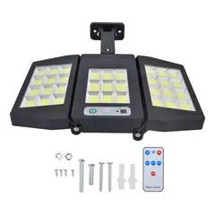 GENERICO - Lámpara solar triple de pared con sensor y control