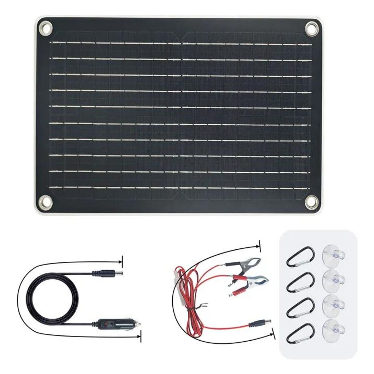 GENERICO - Panel Solar 12V 10W para Baterías de Plomo Ciclo Profundo