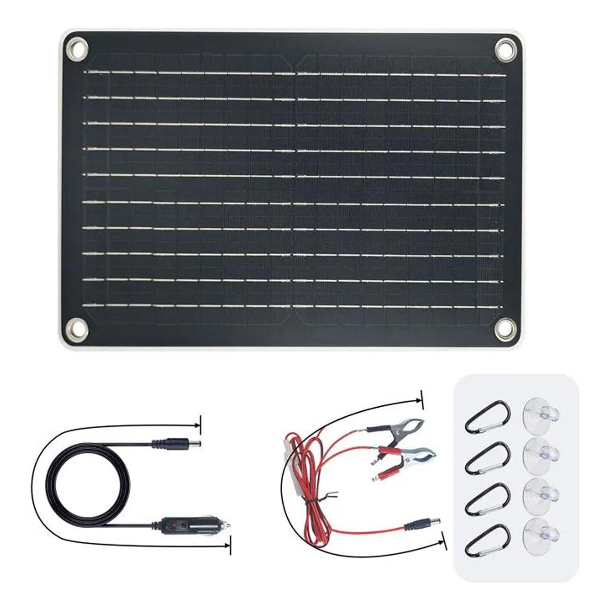 GENERICO - Panel Solar 12V 10W para Baterías de Plomo Ciclo Profundo