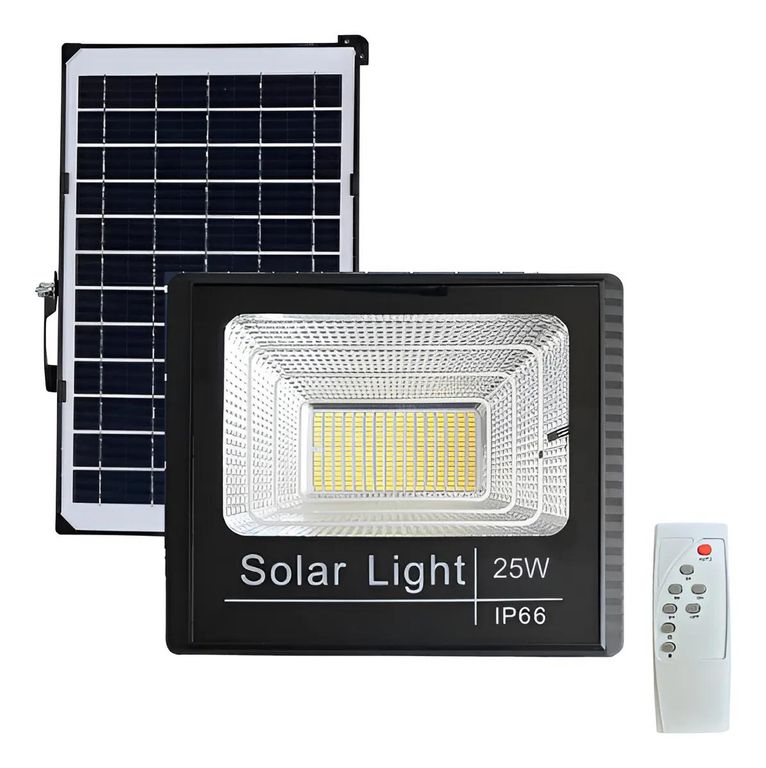 GENERICO Proyector Solar LED 25W IP65 con Control Remoto