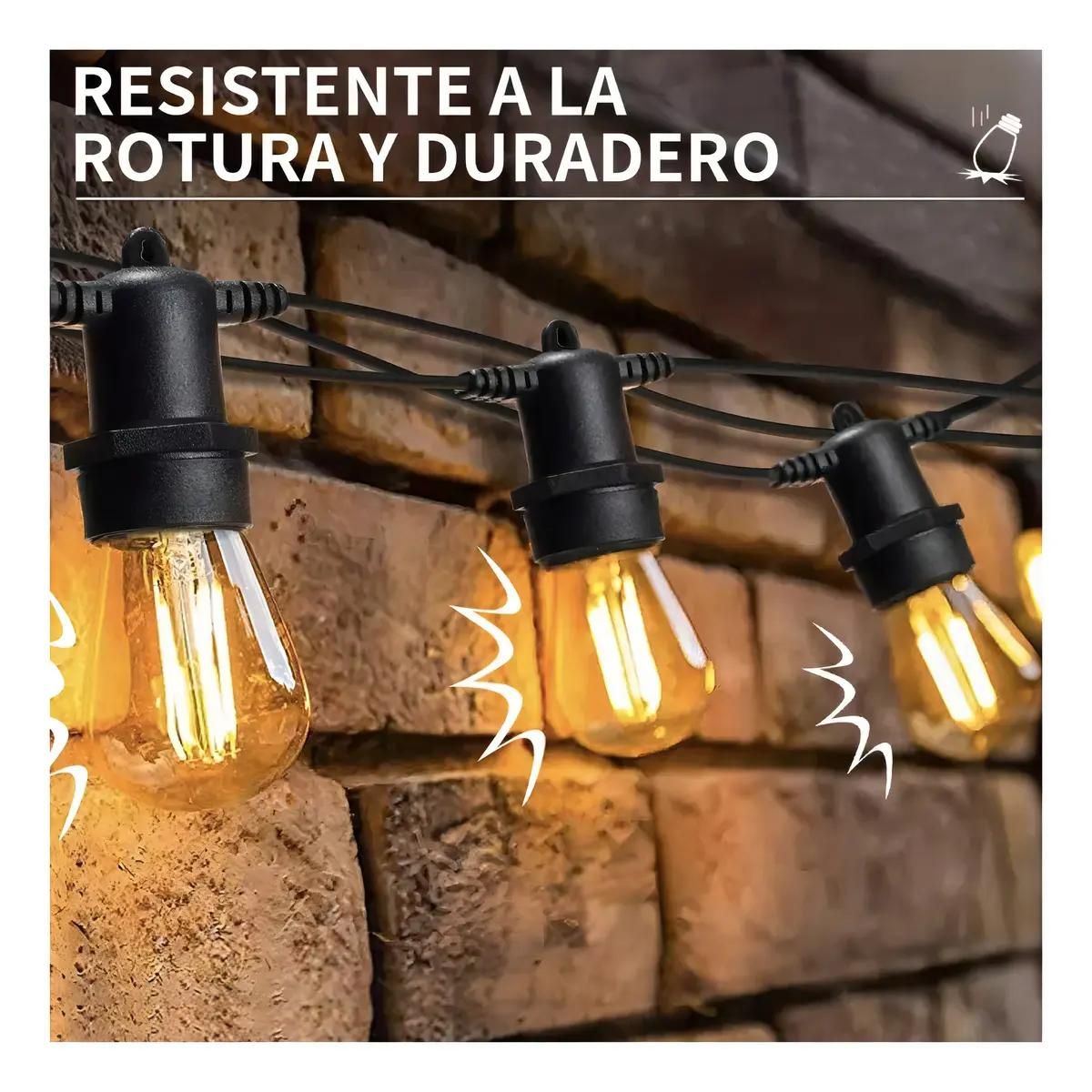 GENERICO - Guirnalda de luces LED solar USB 5m con 10 soquetes E27