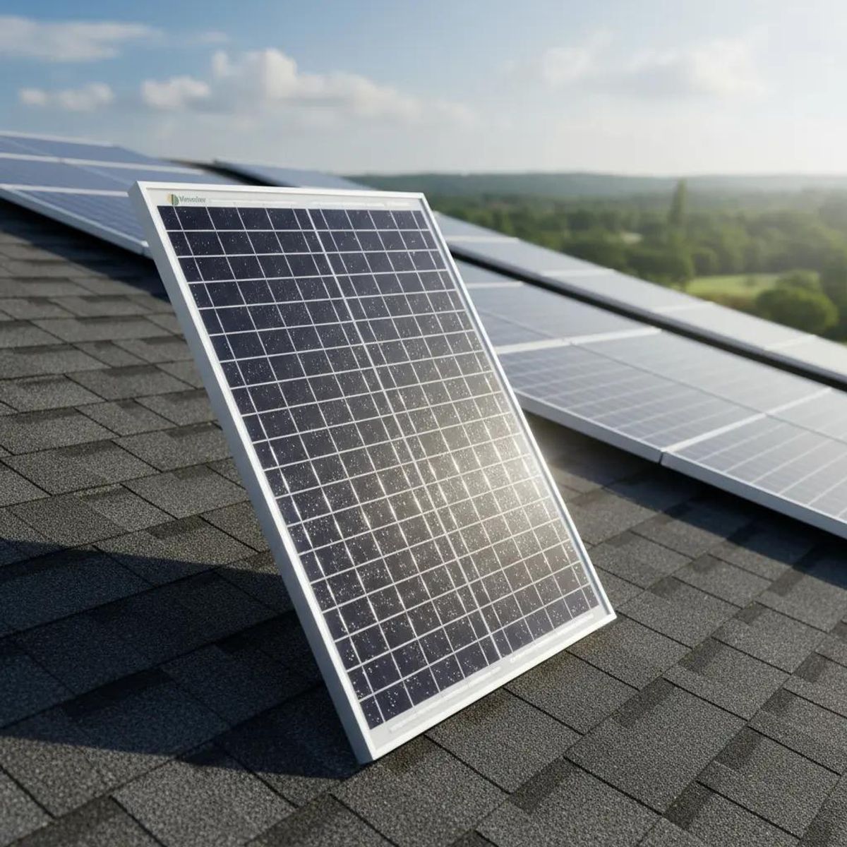 GENERICO - Panel Solar 12V 20W Negro Alta Eficiencia