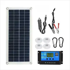 GENERICO - Panel Solar Polisilicio 10W con Doble USB 21,6V