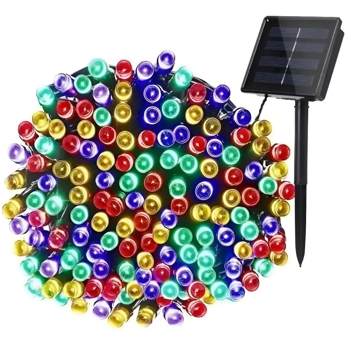 GENERICO - Guirnalda Solar 100 LED Multicolor Pack 3