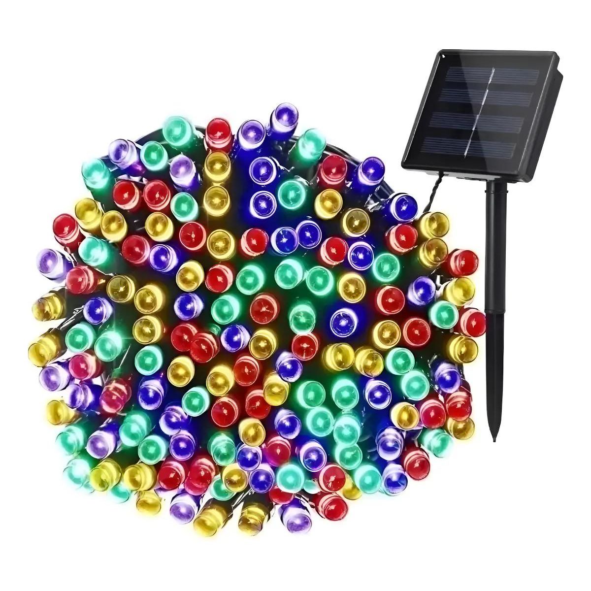GENERICO - Guirnalda Solar 100 LED Multicolor Pack 3