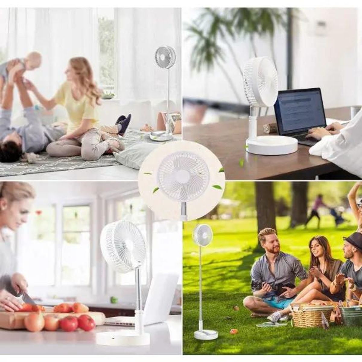 GENERICO - Ventilador portátil plegable USB recargable blanco