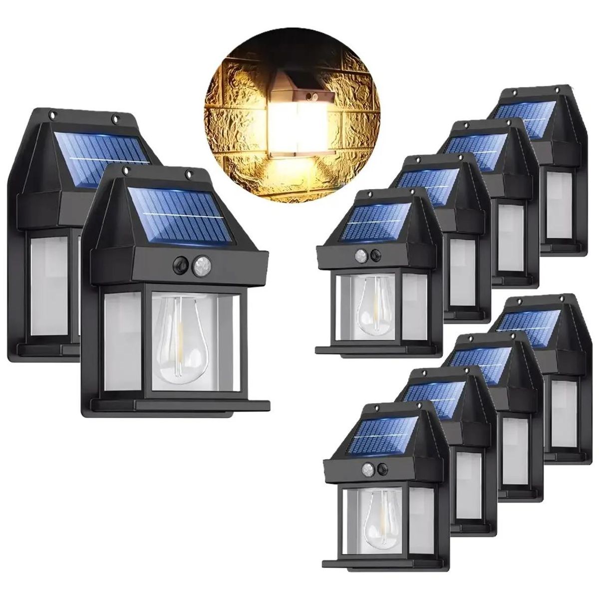 GENERICO - Set de 10 Faroles Solares LED para Exterior