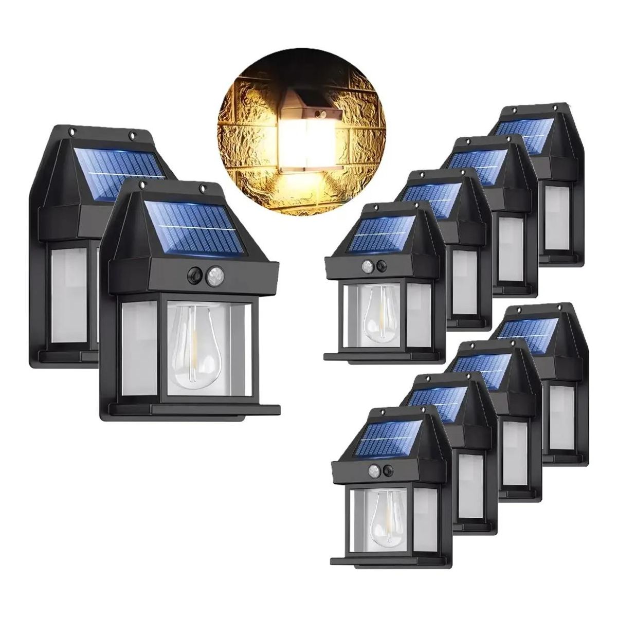 GENERICO - Set de 10 Faroles Solares LED para Exterior