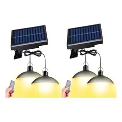 GENERICO - Pack 2 Lámparas Solares LED Colgantes con Control