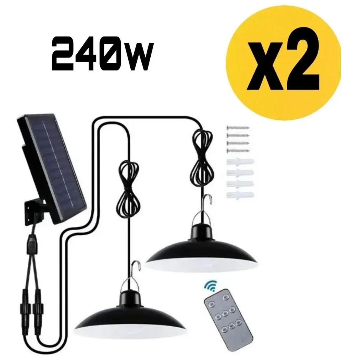 GENERICO - Pack 2 Lámparas Solares LED Colgantes con Control