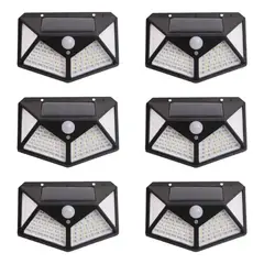 GENERICO - Pack 6 Apliques Triangulares LED Solar 100 Leds