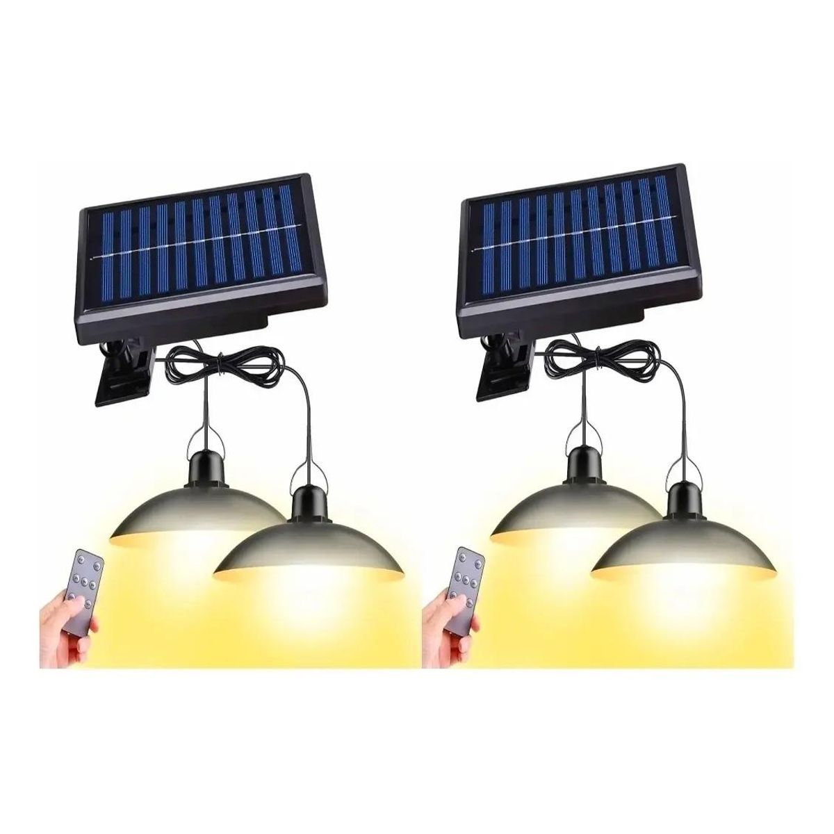 GENERICO - Pack 2 Lámparas Solares LED Colgantes con Control