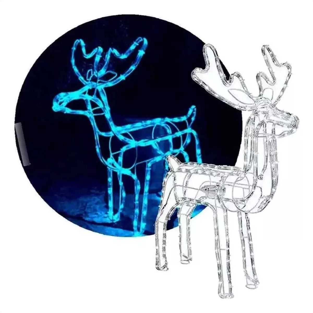 GENERICO - Reno Navidad 120cm LED Azul Solar Exterior