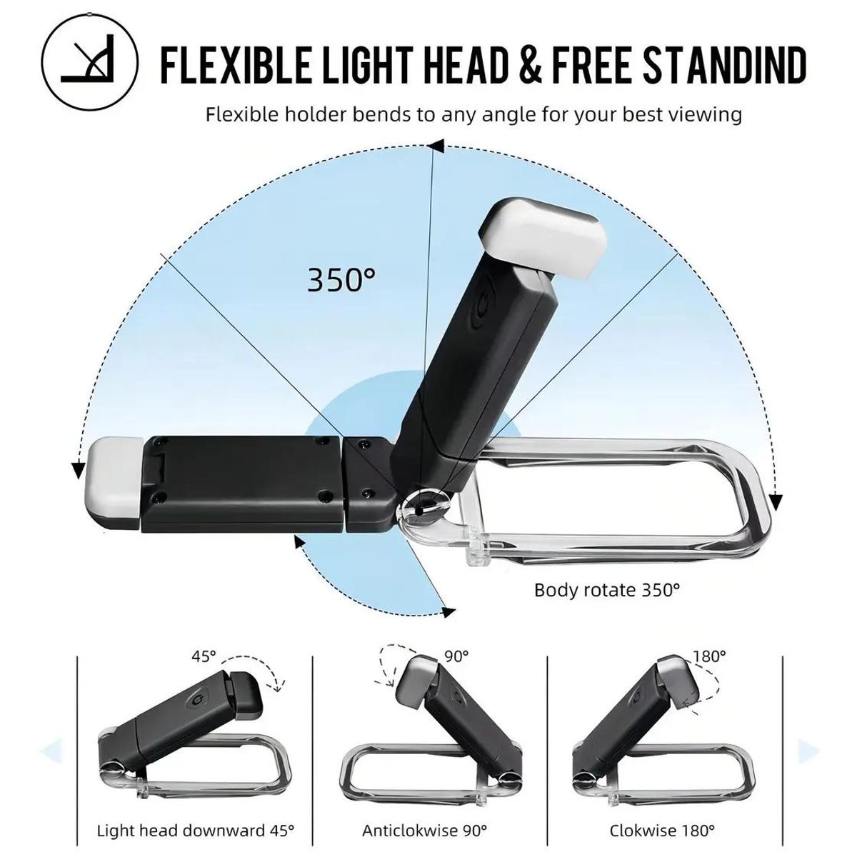 GENERICO - Luz de lectura recargable USB para cama