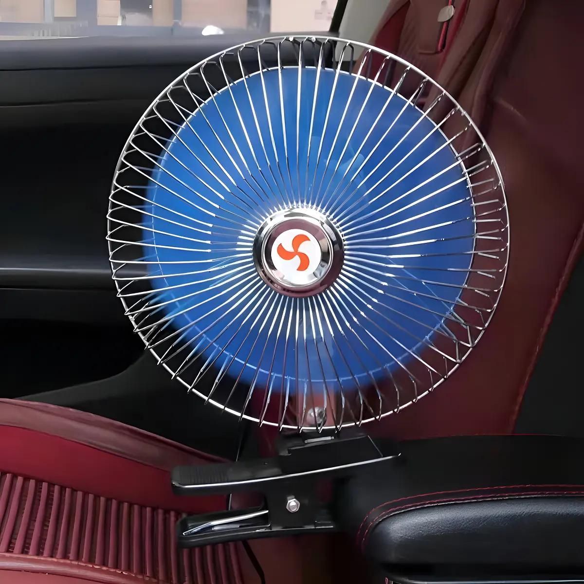 GENERICO - Ventilador Automotriz 12V Oscilante con Clip Azul