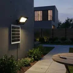 GENERICO - Foco Solar 800W LED con Panel y Control Remoto
