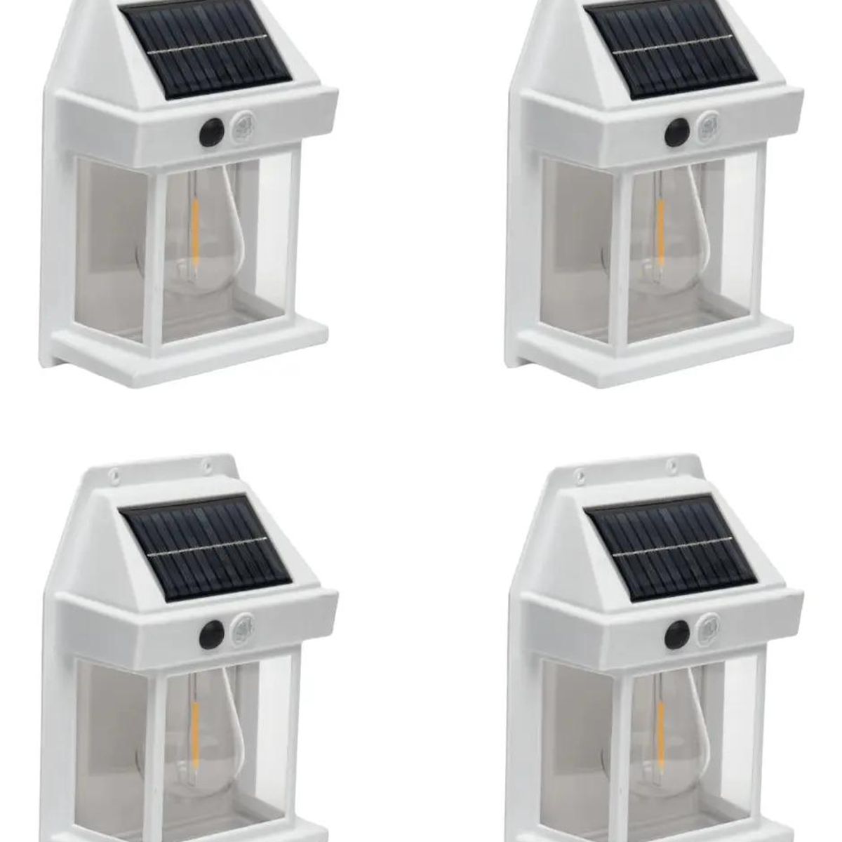 GENERICO - Apliqué de muro solar blanco con sensor luz cálida