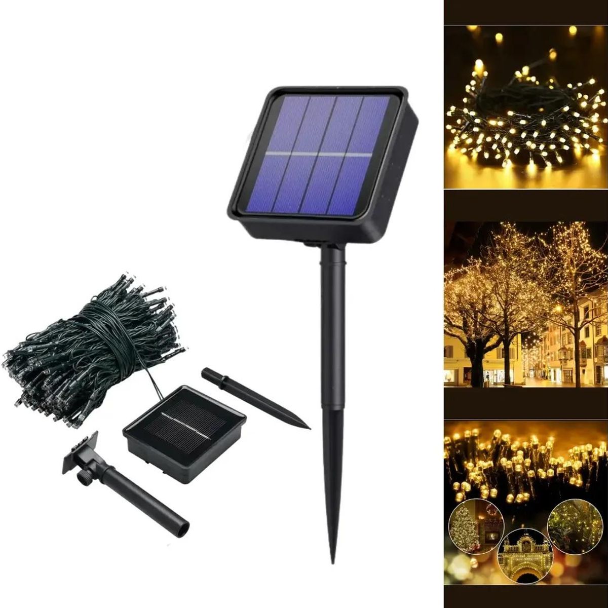 GENERICO - Guirnalda Solar 1000 LED Luz Cálida 100m