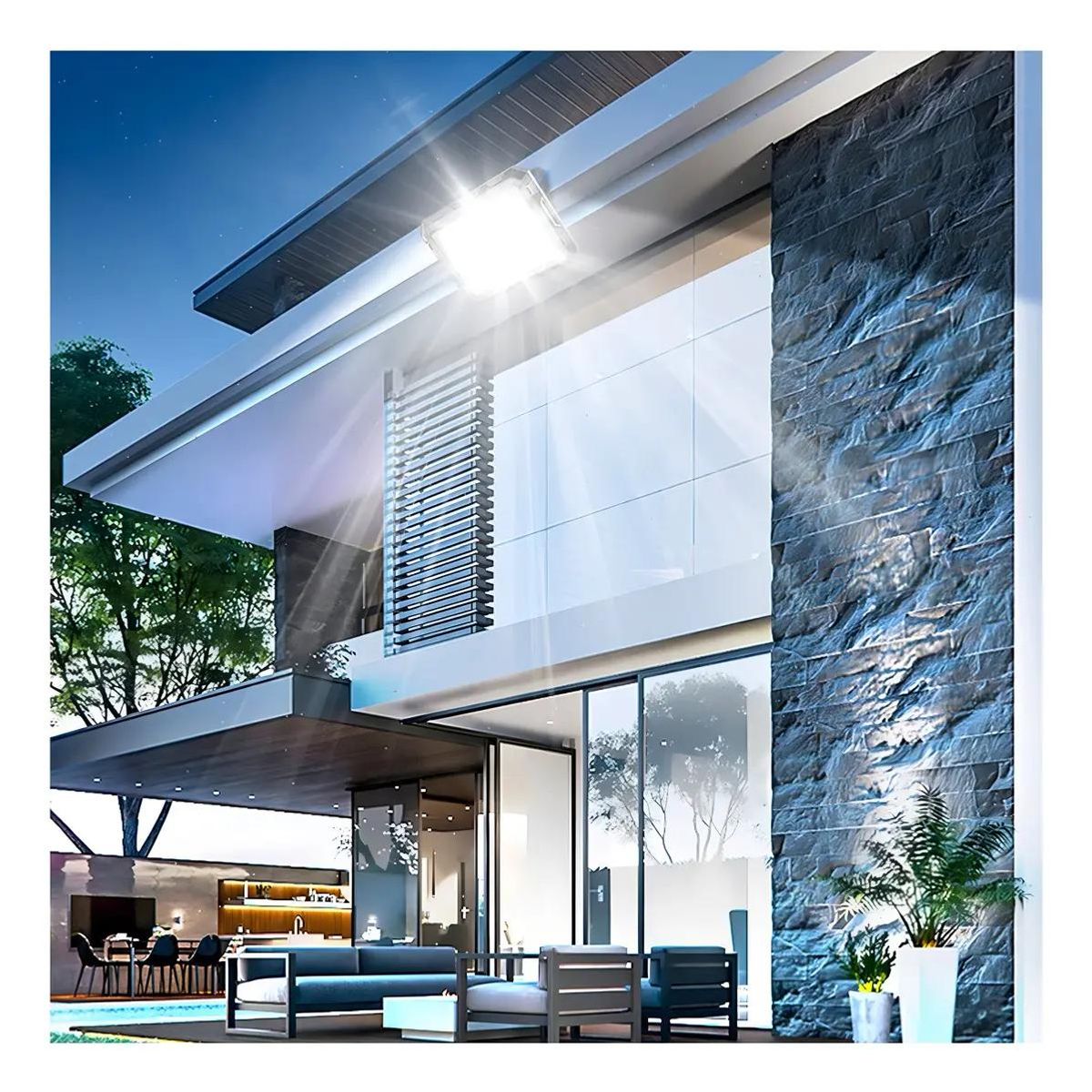 GENERICO - Foco Proyector LED Solar 400lm Luz Fría 6500K