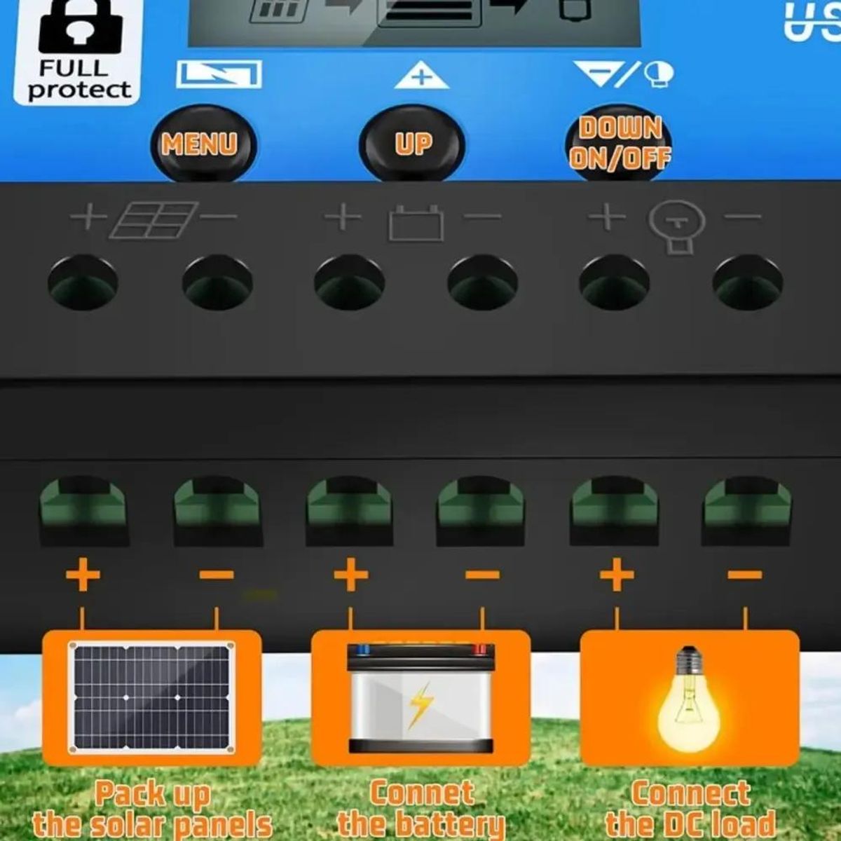 GENERICO - Kit Solar 12V 20W con Regulador y Batería 4Ah