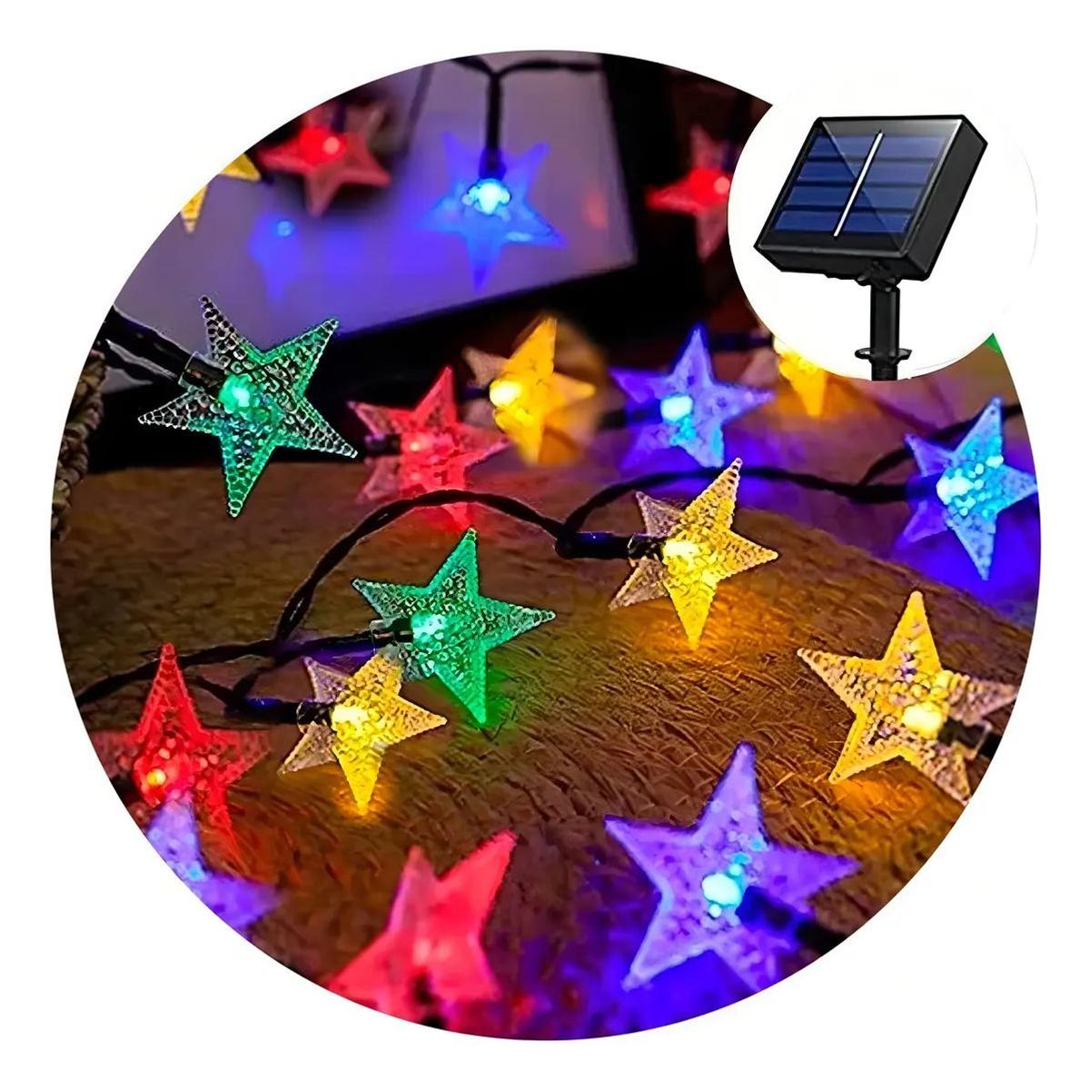 GENERICO - Guirnalda solar 5m 50 luces multicolor
