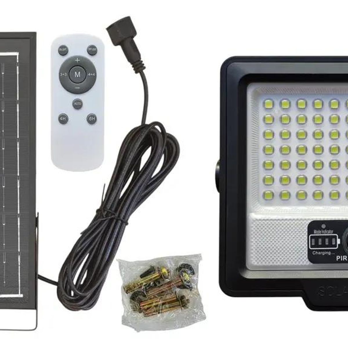 GENERICO - Foco Reflector Exterior 1000W con Panel Solar y Sensor