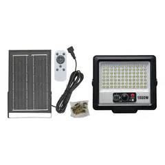 GENERICO - Foco Reflector Exterior 1000W con Panel Solar y Sensor