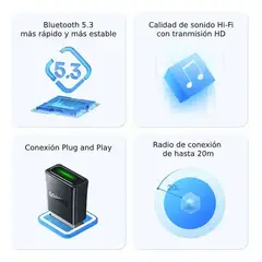 GENERICO - Adaptador Bluetooth 5.3 Transmisor y Receptor para PC