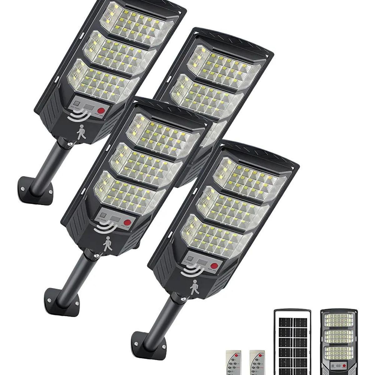 GENERICO - Foco LED exterior con sensor de movimiento y mando 4 uds