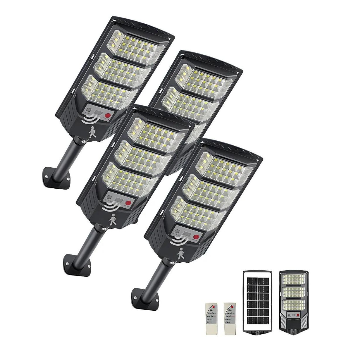 GENERICO - Foco LED exterior con sensor de movimiento y mando 4 uds