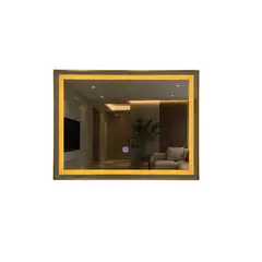 GENERICO - Espejo LED Rectangular Bronce 80x60 cm