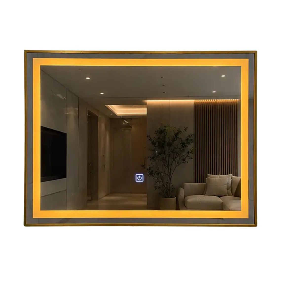 GENERICO - Espejo LED Rectangular Bronce 80x60 cm
