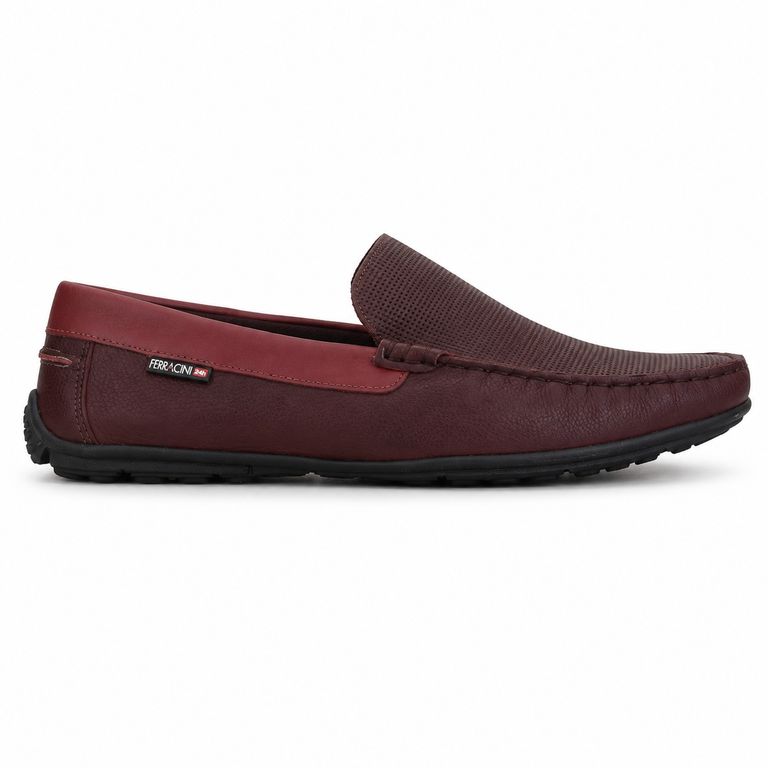 Mocasin Burdeo Hombre Casual 2937