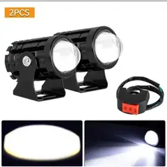 GENERICO - PAR DE FAROS MINI DELANTEROS LED LUZ BLANCA CON SWITCH