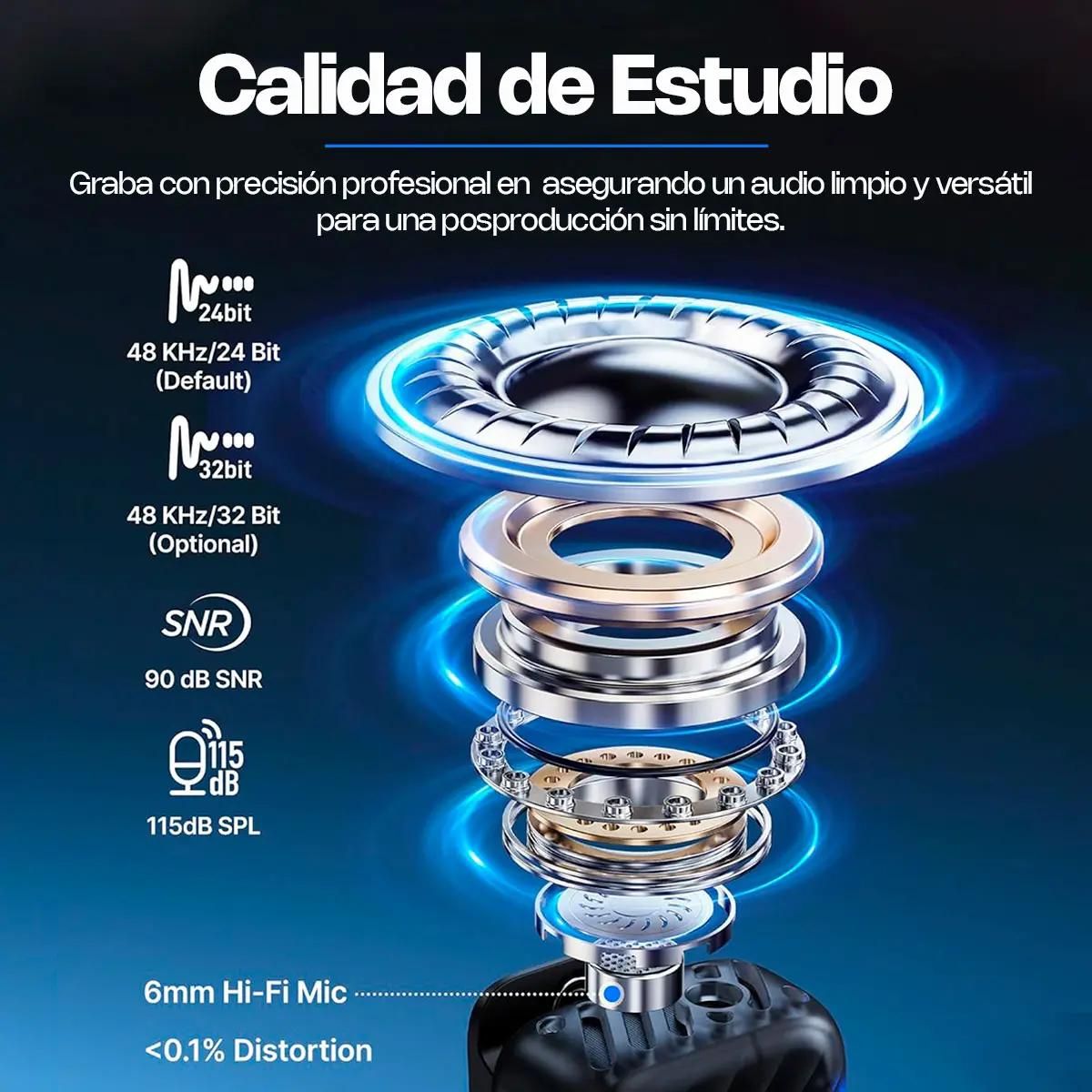 GENERICO - Micrófono Inalámbrico Doble para Celular con USB-C