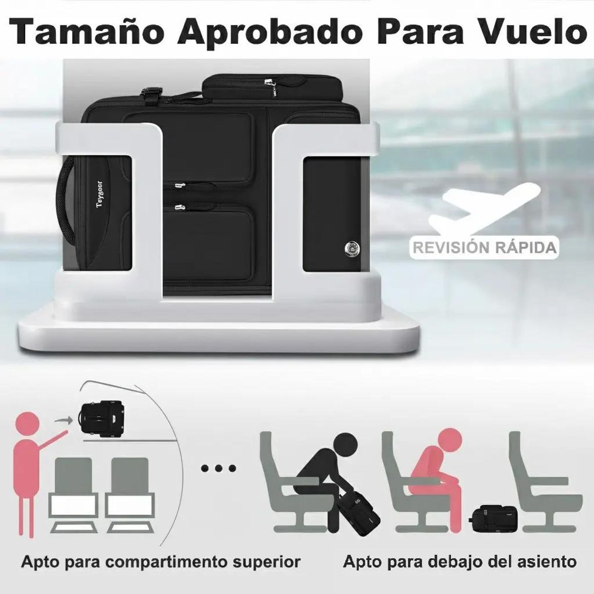 GENERICO - Mochila de viaje expandible con compresión al vacío