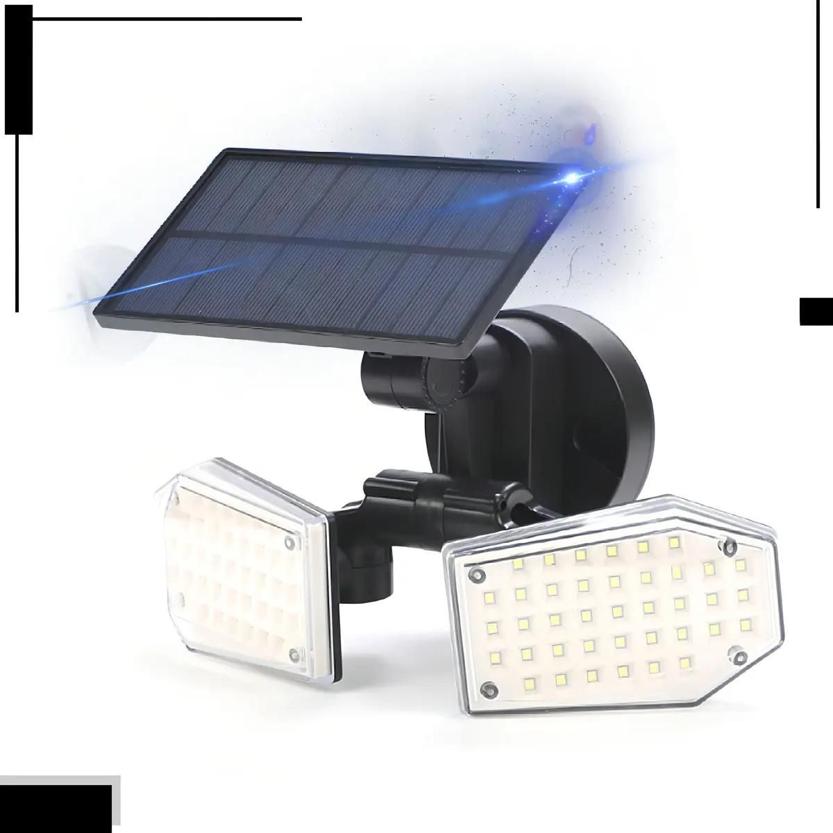 GENERICO - Lámpara LED Solar Negra 6500K Luz Fría
