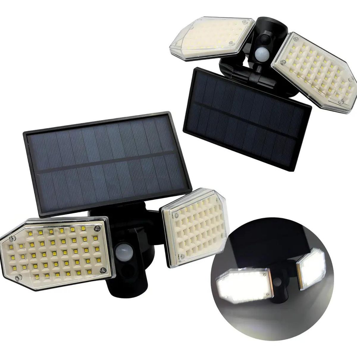 GENERICO - Lámpara LED Solar Negra 6500K Luz Fría