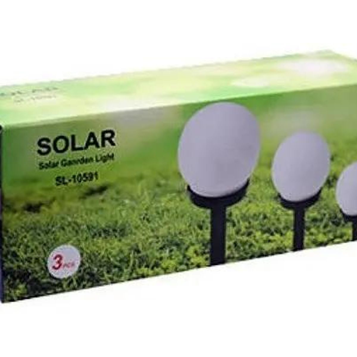 GENERICO - Pack 3 Focos Estaca LED Solar Tipo Globo para Jardín
