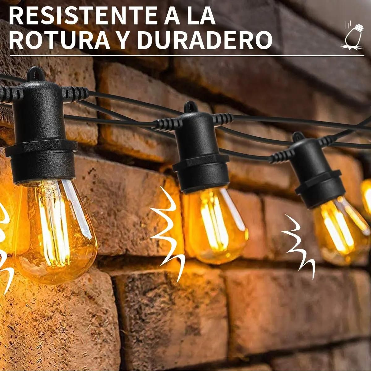 GENERICO - Guirnalda solar LED 10 metros con 10 luces