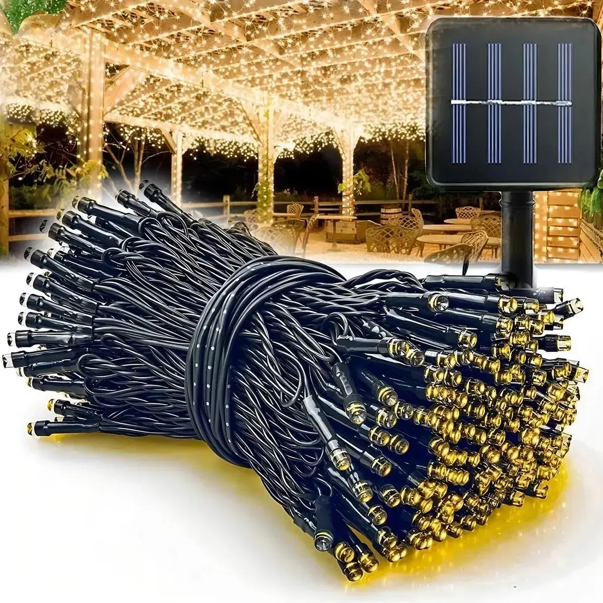 GENERICO - Guirnalda de Luces LED Solares 10 Metros