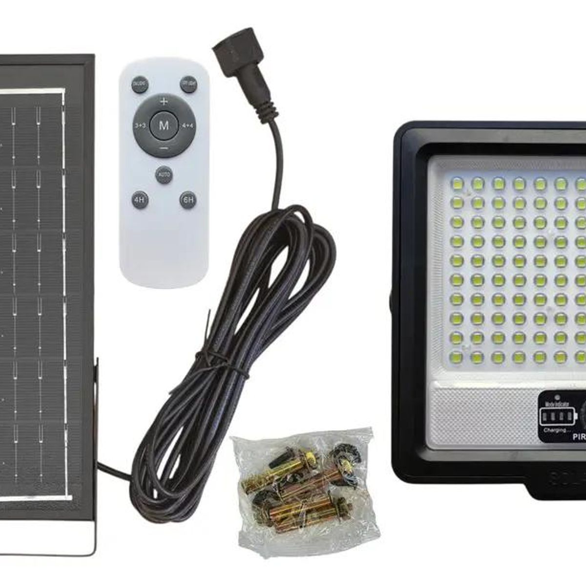 GENERICO - Foco Reflector Exterior 1500W con Panel Solar y Sensor