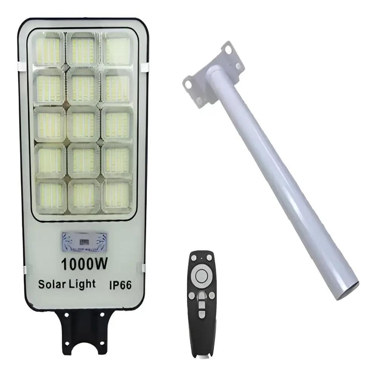 GENERICO - Foco Solar de Poste 1000W con Luz Fija y Soporte