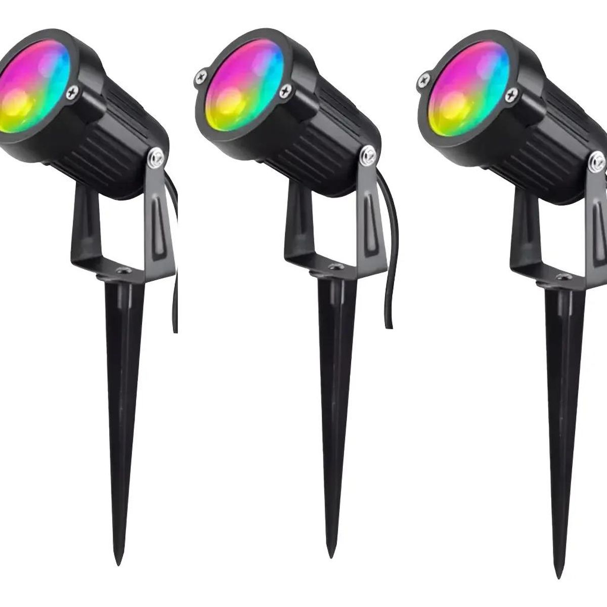 GENERICO - Pack 3 Focos LED RGB para Jardín 5W con Estaca