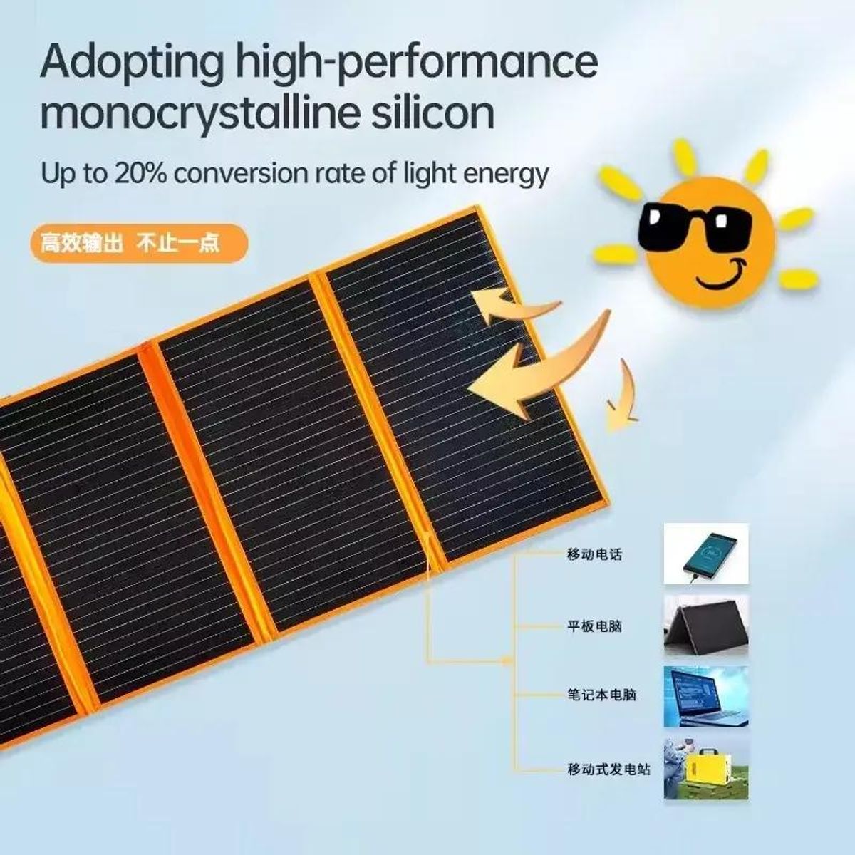 GENERICO - Panel Solar Portátil 20W con 2 Puertos USB