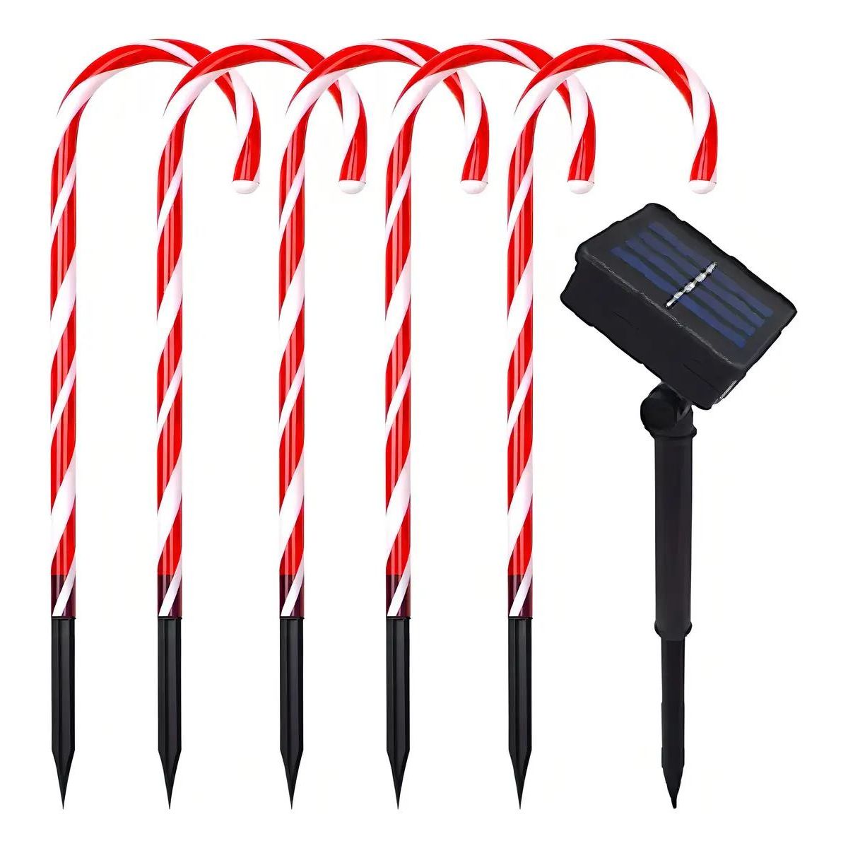 GENERICO - Luces solares decorativas navideñas bastones 5 unidades